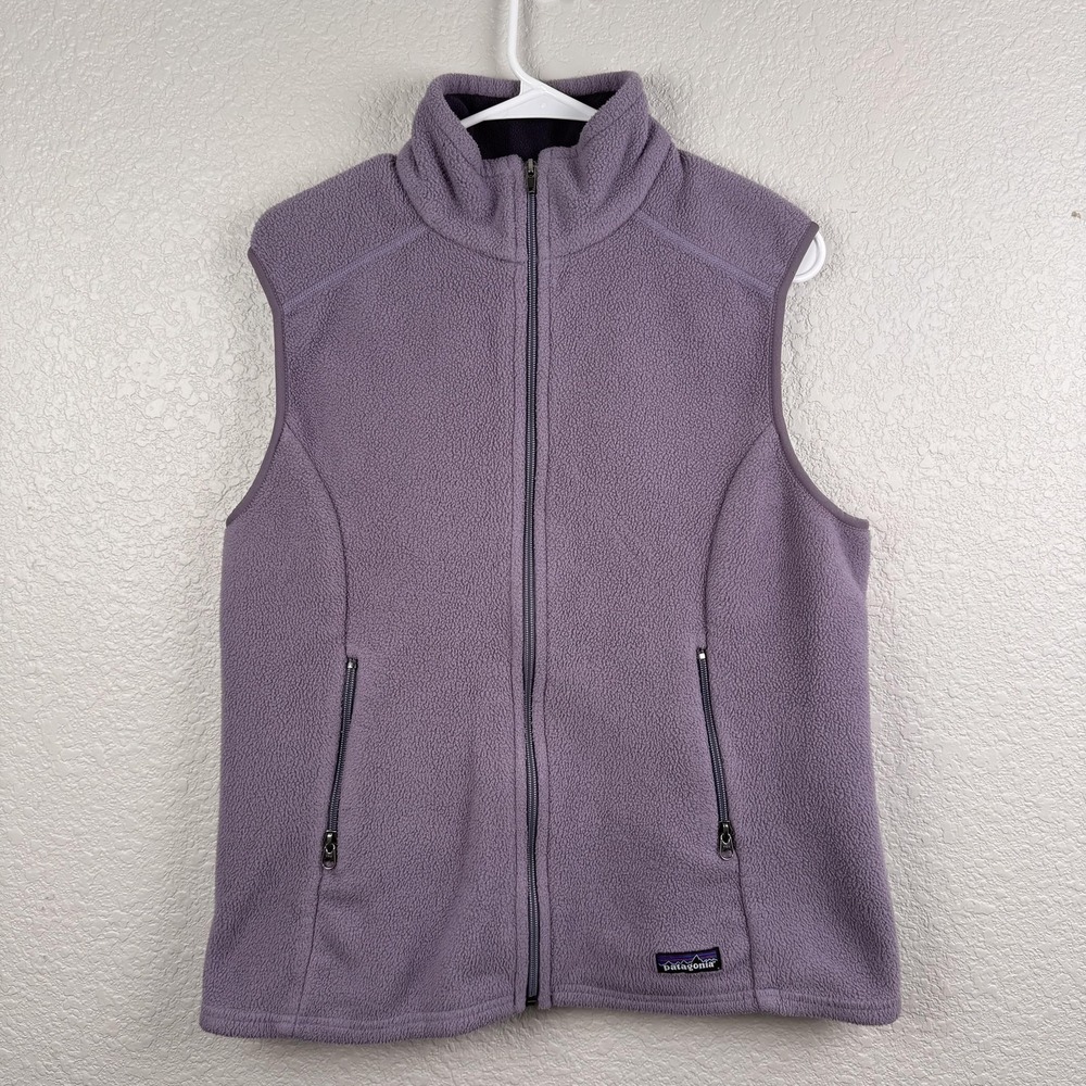 Patagonia Synchilla Vest Womens XL Purple Fleece Full Zip Pockets Outdoor Warm